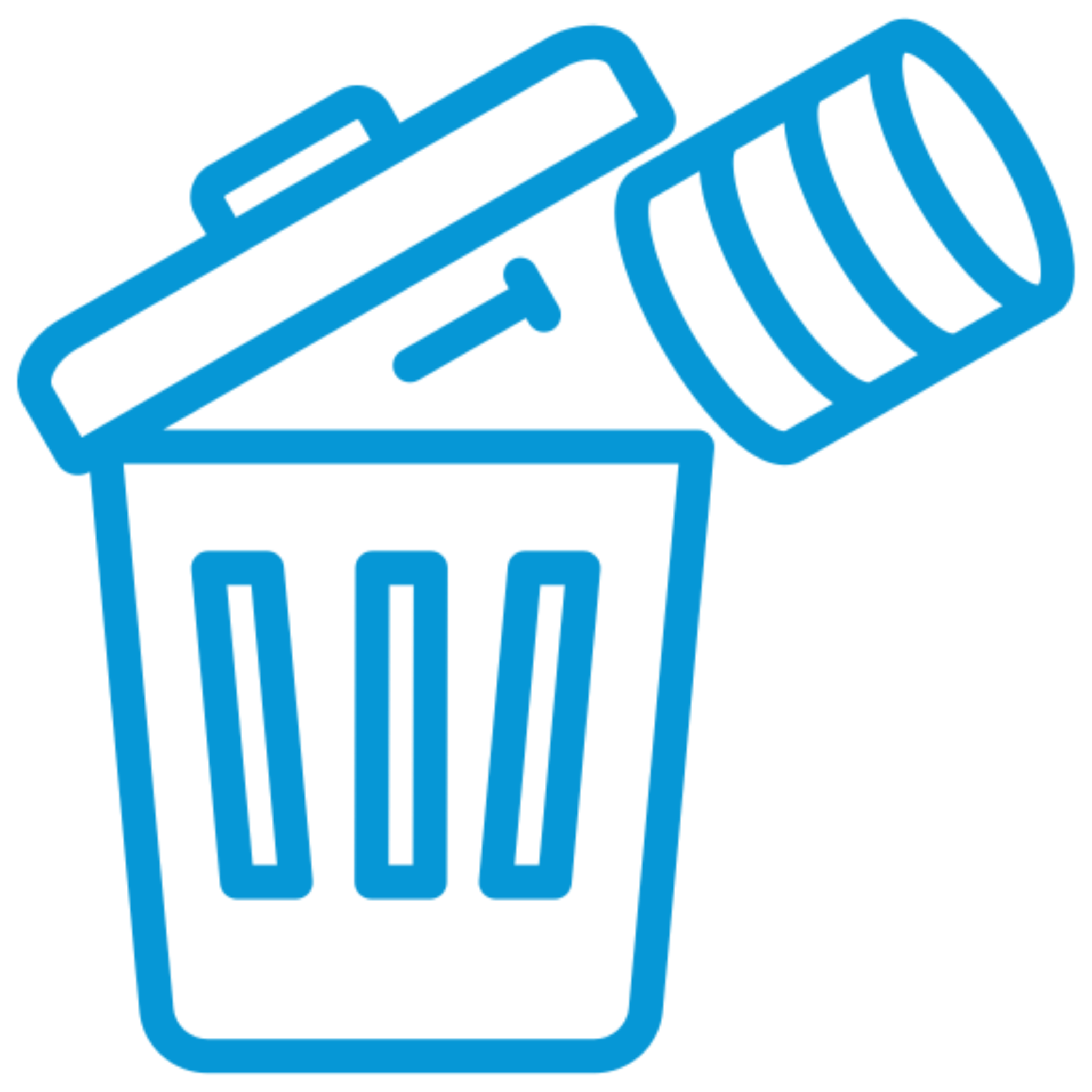 Trash can with discarded can icon