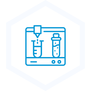 Hexagonal icon of lab apparatus