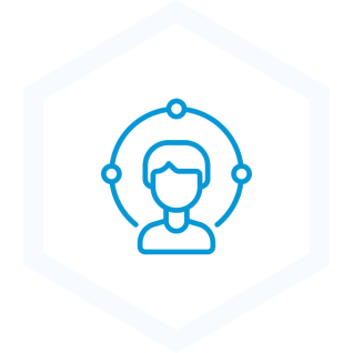 Blue user network symbol